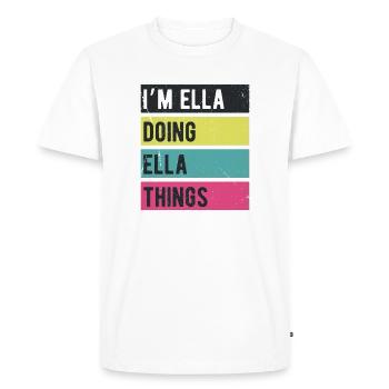 I’m Ella Doing Ella Things Retro Colors - Men's Premium Organic T-Shirt - white - Front - Nico (187cm)