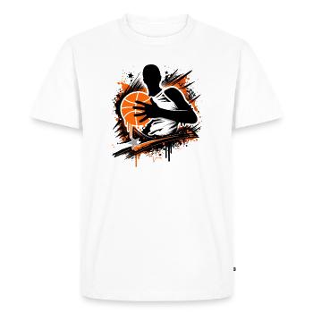 Basketball player with ball - Men's Premium Organic T-Shirt - white - Front - Nico (187cm)