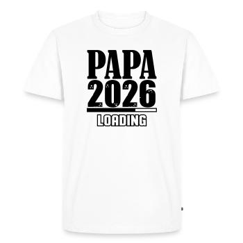 Papa 2026 Loading - Men's Premium Organic T-Shirt - white - Front - Nico (187cm)