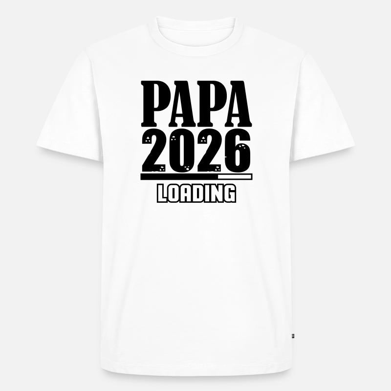 Papa 2026 Loading - Männer Premium Bio T-Shirt - Weiß
