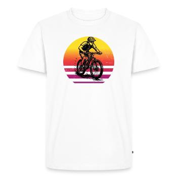 Motif emblématique du VTT - T-shirt Premium bio Homme - blanc - Devant - Nico (187cm)