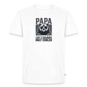 Papa Ours Cool avec des lunettes de soleil - Cadeau grand-père - T-shirt Premium bio Homme - blanc - Devant - Nico (187cm)
