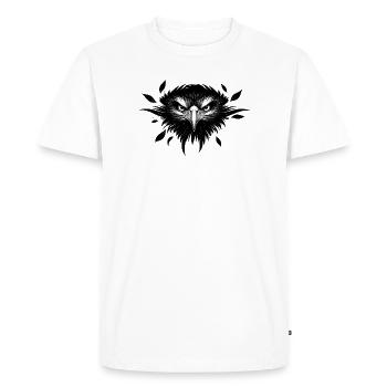 Bird of Prey Gaze – Force & Liberté - T-shirt Premium bio Homme - blanc - Devant - Nico (187cm)