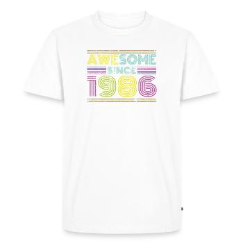 Neon Retro 1996 Anniversary - Men's Premium Organic T-Shirt - white - Front - Nico (187cm)