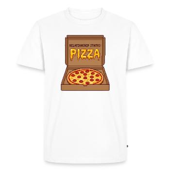 Relationship Status Pizza - Anti Valentine Gift - Men's Premium Organic T-Shirt - white - Front - Nico (187cm)