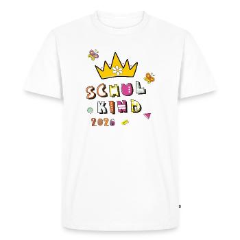 Écolier 2026 - T-shirt Premium bio Homme - blanc - Devant - Nico (187cm)