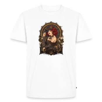 Femmes Steampunk Magnifiques Steampunk - T-shirt Premium bio Homme - blanc - Devant - Nico (187cm)