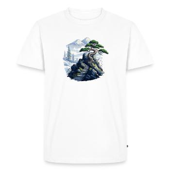 Mountain Staircase to Pines - Men's Premium Organic T-Shirt - white - Front - Nico (187cm)