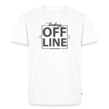 Déclaration de conception hors ligne d’aujourd’hui indiquant le minimum - T-shirt Premium bio Homme - blanc - Devant - Nico (187cm)