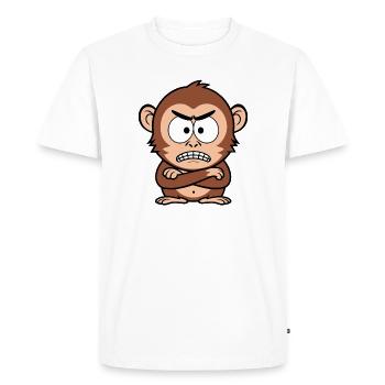 Angry monkey with crossed arms - Men's Premium Organic T-Shirt - white - Front - Nico (187cm)