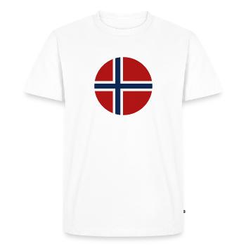 Drapeau rond norvégien - T-shirt Premium bio Homme - blanc - Devant - Nico (187cm)