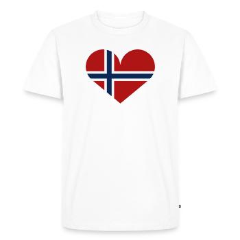 Drapeau du cœur de la Norvège - T-shirt Premium bio Homme - blanc - Devant - Nico (187cm)
