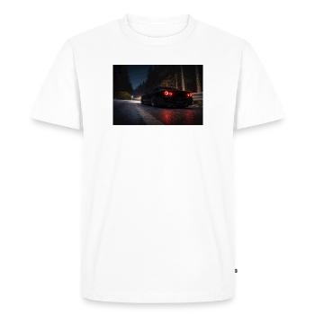 Voiture de sport nocturne sur la route - T-shirt Premium bio Homme - blanc - Devant - Nico (187cm)