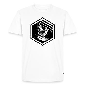 Motif drôle de planche à voile - T-shirt Premium bio Homme - blanc - Devant - Nico (187cm)