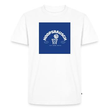 Emblème de basket-ball Hoopsrausch - T-shirt Premium bio Homme - blanc - Devant - Nico (187cm)