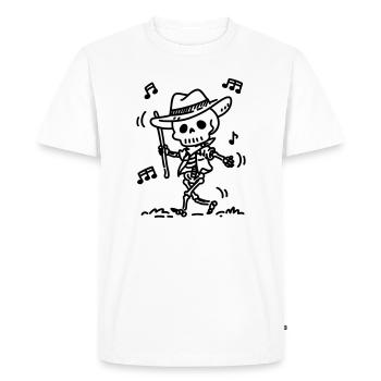 Squelette de cow-boy dansant | Musique & Thème d’Halloween - T-shirt Premium bio Homme - blanc - Devant - Nico (187cm)