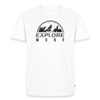 Explorez plus de montagnes et de forêts - T-shirt Premium bio Homme - blanc - Devant - Nico (187cm)