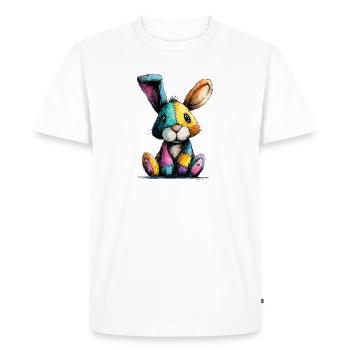 Patchwork Bunny Colorful - Men's Premium Organic T-Shirt - white - Front - Nico (187cm)