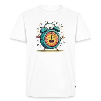 Sun Alarm Clock Celebration Image - Men's Premium Organic T-Shirt - white - Front - Nico (187cm)