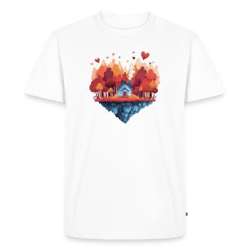 Rêve de la Maison de l’Île d’Automne - T-shirt Premium bio Homme - blanc - Devant - Nico (187cm)