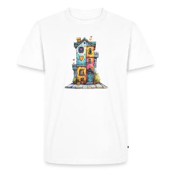 Maison du Cœur en aquarelle - T-shirt Premium bio Homme - blanc - Devant - Nico (187cm)