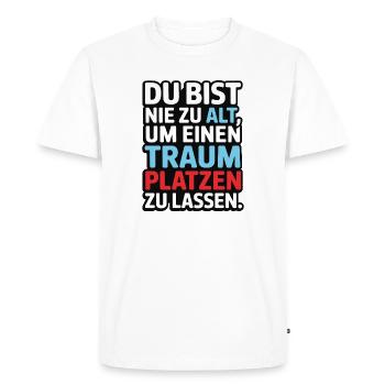 Conception de Dream Burst Never Too Old - T-shirt Premium bio Homme - blanc - Devant - Nico (187cm)