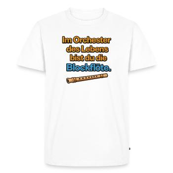 Conception de flûtes à bec de l’Orchestre de la Vie - T-shirt Premium bio Homme - blanc - Devant - Nico (187cm)