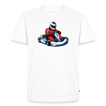 Illustration de pilote de karting - T-shirt Premium bio Homme - blanc - Devant - Nico (187cm)