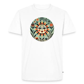 Cercle de la Floraison du Peuple du Soleil - T-shirt Premium bio Homme - blanc - Devant - Nico (187cm)