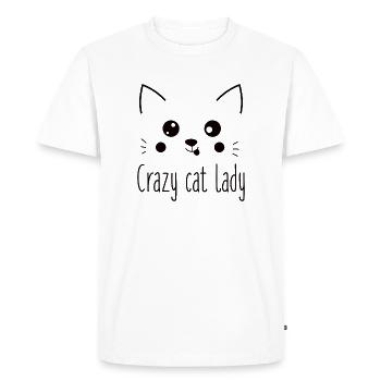 Folle Chat, Amante Drôle de Chats - T-shirt Premium bio Homme - blanc - Devant - Nico (187cm)