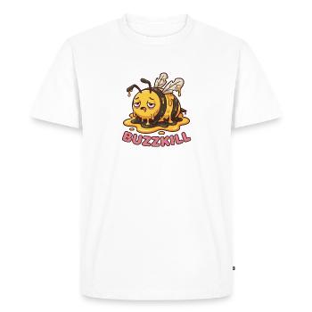 Ne soyez pas un rabat-joie - Design drôle d’abeille - T-shirt Premium bio Homme - blanc - Devant - Nico (187cm)