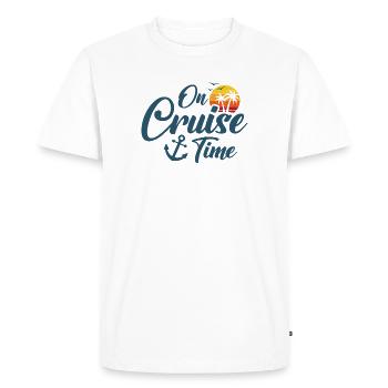 Vacances d’été en croisière Voyage de croisière - T-shirt Premium bio Homme - blanc - Devant - Nico (187cm)