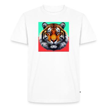tiger - Men's Premium Organic T-Shirt - white - Front - Nico (187cm)