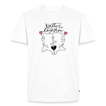 Illustration d’amour de couple mignon - T-shirt Premium bio Homme - blanc - Devant - Nico (187cm)