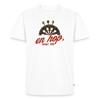 leuke Darts Shirt Hoodie, en hop, weer 26 - Men's Premium Organic T-Shirt - white - Front - Nico (187cm)