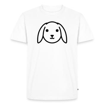Tête de lapin en oreille tombante mignonne - T-shirt Premium bio Homme - blanc - Devant - Nico (187cm)