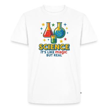 Science It's Like Magic But Real - Men's Premium Organic T-Shirt - white - Front - Nico (187cm)