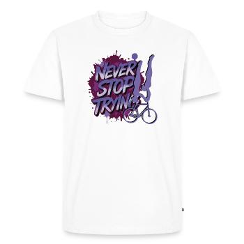 Cyclisme artistique, cyclisme artistique, vélo en salle - T-shirt Premium bio Homme - blanc - Devant - Nico (187cm)
