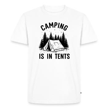 Le camping se fait sous tente - T-shirt Premium bio Homme - blanc - Devant - Nico (187cm)