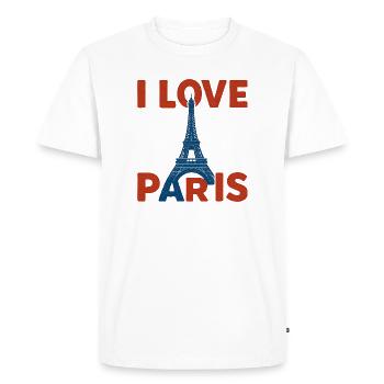 Amour Paris Tour Eiffel Graphique - T-shirt Premium bio Homme - blanc - Devant - Nico (187cm)
