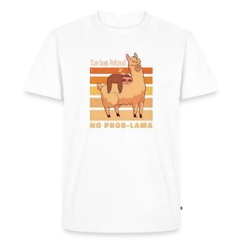 Pas de problème Llama & Paresseux : Design rétro Be Kind - T-shirt Premium bio Homme - blanc - Devant - Nico (187cm)