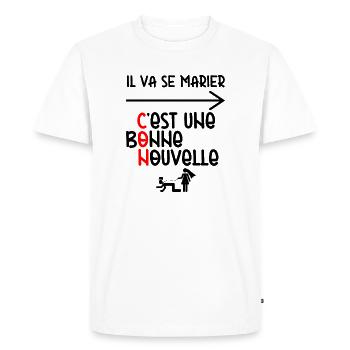Tenue EVG Humour - T-shirt Premium bio Homme - blanc - Devant - Nico (187cm)
