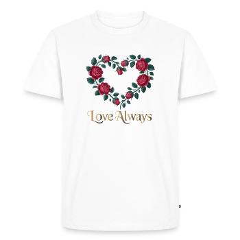 Cœur de Rose Amour Toujours - T-shirt Premium bio Homme - blanc - Devant - Nico (187cm)