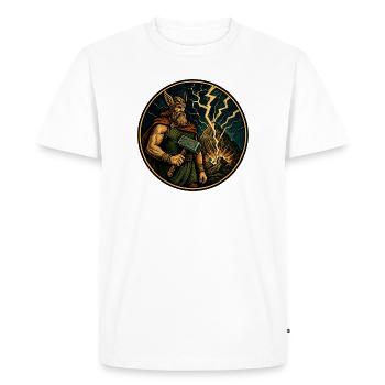 Thor with hammer - Men's Premium Organic T-Shirt - white - Front - Nico (187cm)