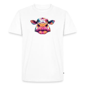 Pop Art coloré de vache - T-shirt Premium bio Homme - blanc - Devant - Nico (187cm)