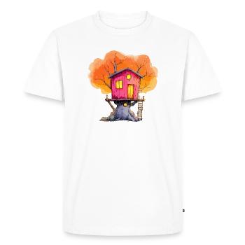 Magie d’automne de la Cabane Rose - T-shirt Premium bio Homme - blanc - Devant - Nico (187cm)