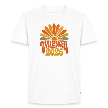 Valence 2026 Retro Sunrise - T-shirt Premium bio Homme - blanc - Devant - Nico (187cm)
