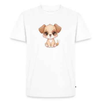 Charme de chiot mignon - T-shirt Premium bio Homme - blanc - Devant - Nico (187cm)