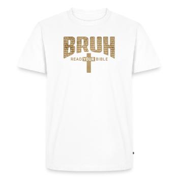 Mec, lis ta Bible chrétienne de Pâques drôle - T-shirt Premium bio Homme - blanc - Devant - Nico (187cm)