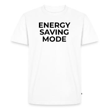 ENERGY SAVING MODE – Minimal Unisex Sweatshirt - Men's Premium Organic T-Shirt - white - Front - Nico (187cm)